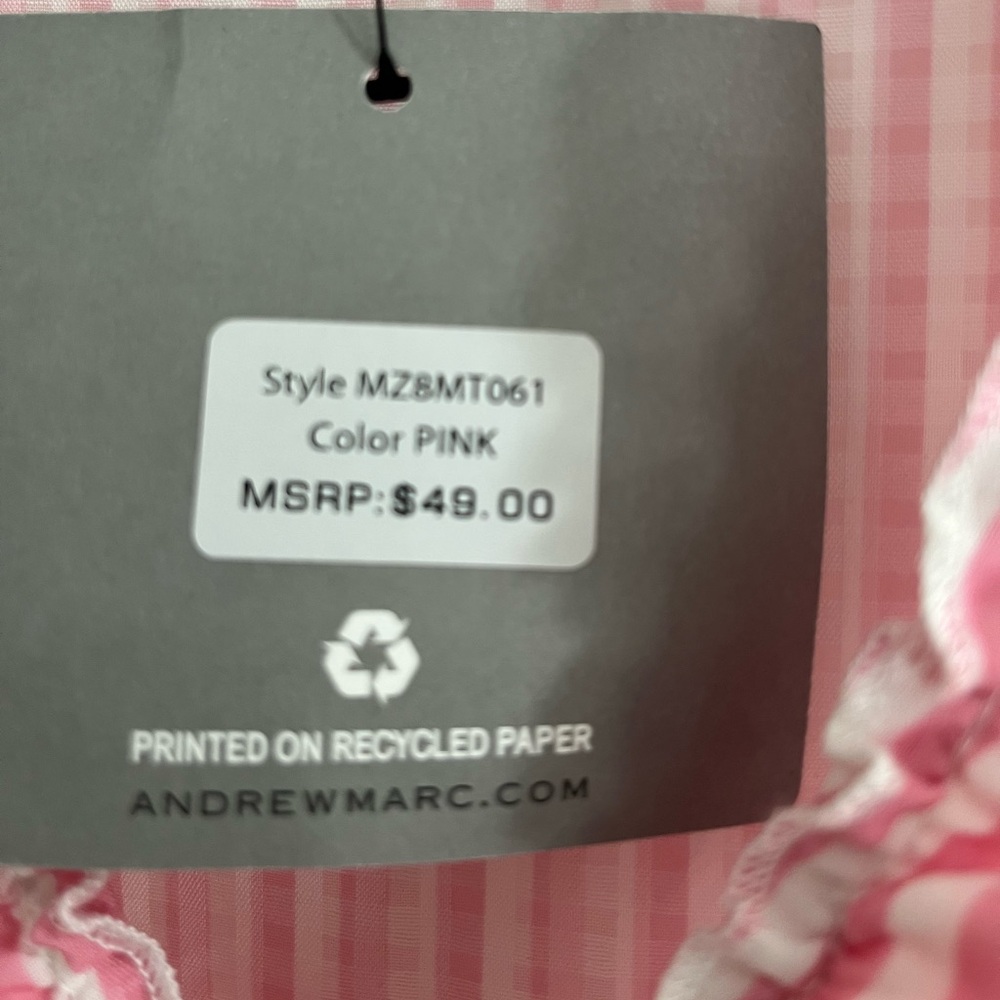 Marc New York Pink Striped Ruffle Blouse - Picture 4 of 5